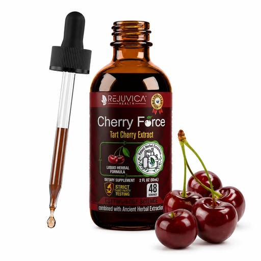 [BRSWG2YHPJYQIALJ] Rejuvica Health Cherry Force Montmorency Tart Cherry Liquid Drops 2 Fl Oz | Joint & Uric Acid Support | Helps with Inflammation, Sleep & Recovery | High Absorption Liquid Extract | Vegan Supplement