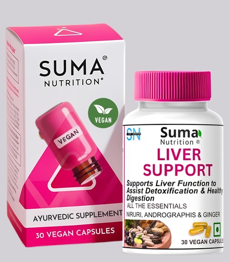 [BRSRAC36B56BMDIV] Liver Support Health Supplement | Ayurvedic Detox & Cleanse Formula | Natural Fatty Liver Care | Digestive Enzymes for Digestion | 30 Capsules