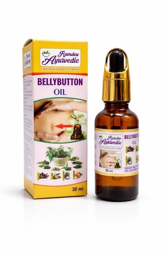 [BRSRGCQDBEMBEFLO] Ayurvedic Belly Button Oil (Nabhi Oil) for Digestive Health & Wellness | 100% Natural Herbal Navel Oil for Men & Women | Improves Digestion, Skin Glow & Relaxation | 30 ml.