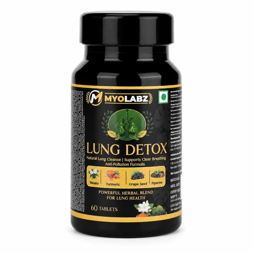 [BRSRYFIPOV6W23D7] Lung Detox Natural Lung Cleanse Tablets, 60 CountMyoLabz Lung Detox Tablets – Vasaka, Turmeric, Grape Seed & Piperine | Natural Lung Cleanse Supplement | Anti-Pollution Formula for Clear Breathing | 60 Tablets