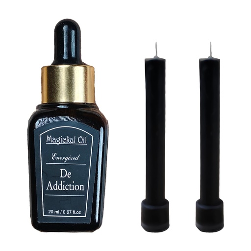 [BRSREGIBAF5AE236] De-Addiction Ritual Blend with 2 Taper Candles | Addiction Release, Detox & Recovery Spell | Spiritual Healing & Habit Breaking Witchcraft Supplies. (10 ML)