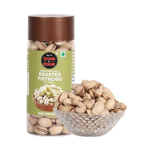 [BRSRAGDQOQHWGFYZ] Ayu's Soak & Cook Premium Roasted Pistachio Himalayan Salt Sendha namak 275 g | Pista | Vrat Special | Best For Fasting | Tasty & Healthy | High in Protein & Dietary Fiber | Gluten Free & Low Calorie