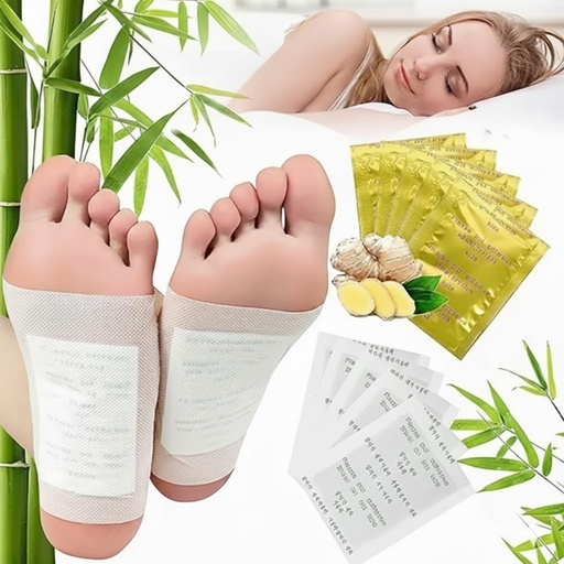 [BRSRGH3YBUFB63Q2] Detox Patches | Natural Bamboo Vinegar & Ginger Detox Patch| Overnight Foot Cleansing Patch for Toxin Removal, Stress Relief, Better Sleep & Care for Men & Women(10 Sheets)