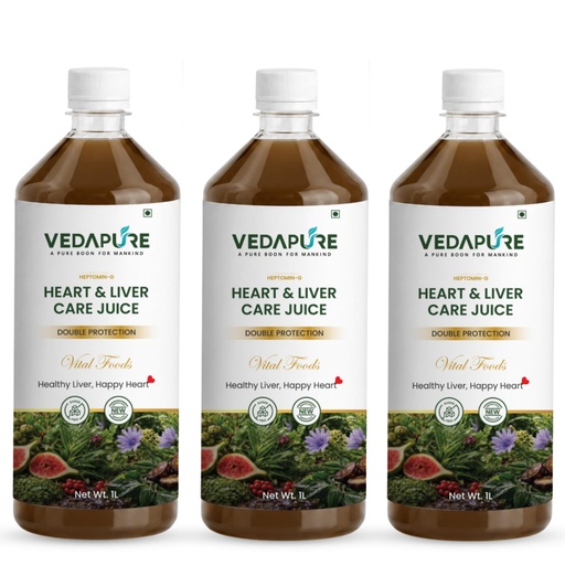 [BRSRYZAEBEIR6GT7] VEDAPURE Heart & Liver Care Juice 1000ml Pack of 3