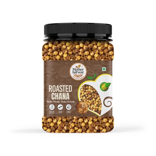 [BRSRYZQFBANRS2YY] Mother Harvest Roasted Chana | Crunchy Roasted Bengal Gram | High Protein Healthy Snack | Roasted Chickpeas for Weight Management & Fitness | Fiber Rich Gluten Free Evening Snack | Ready to Eat Chana (250gram)
