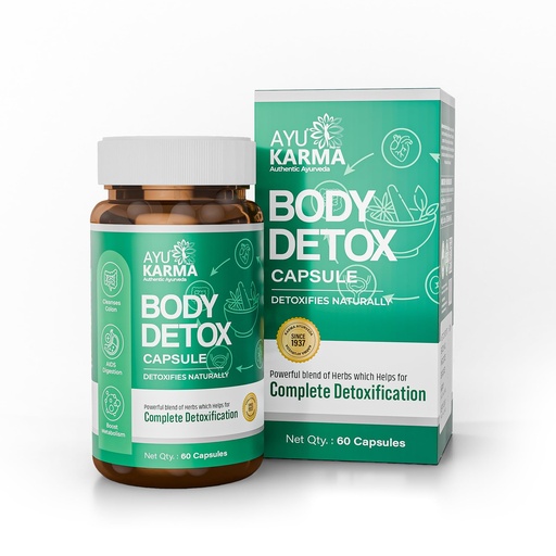 [BRSRYYANDMMQ4CDZ] Body Detox Capsules | Ayurvedic Detox Supplement with Punarnava, Haritaki & Manjistha | Colon Cleanse, Digestion, Gut Health & Metabolism Support | Developed by Dr.Puneet Dhawan | 60 Capsules