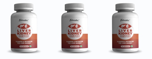 [BRSRE2Y5OIARSA35] Liver Kidney Detox | Cleansing and detoxifying liver and kidney natural support | MILK THISTLE Rejuvenating herbs | 60 vegeterian Capsules | 30 servings Pack of - 3