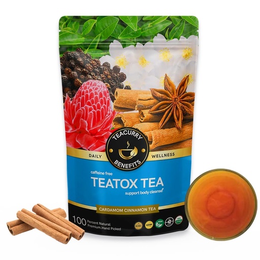 [BRSW2YD5BYJWGE34] TEACURRY Teatox Tea with Free Diet Chart - 200 GMS Teatox Tea | Support in facing issues with Detox, Lose Water Weight, Lose Fat | Teatox Green Tea for Weight Loss