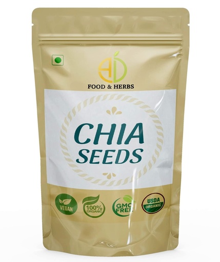 [BRSRM2TYDEHR6C3V] A D Food & Herbs Chia Seeds Raw Healthy Snack for weight loss super food (100)