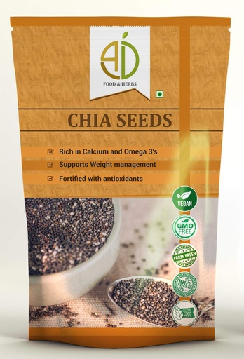 [BRSRM2TYDIGR4CLA] A D Food & Herbs Chia Seeds Raw Healthy Snack for weight loss super food (50 gms)