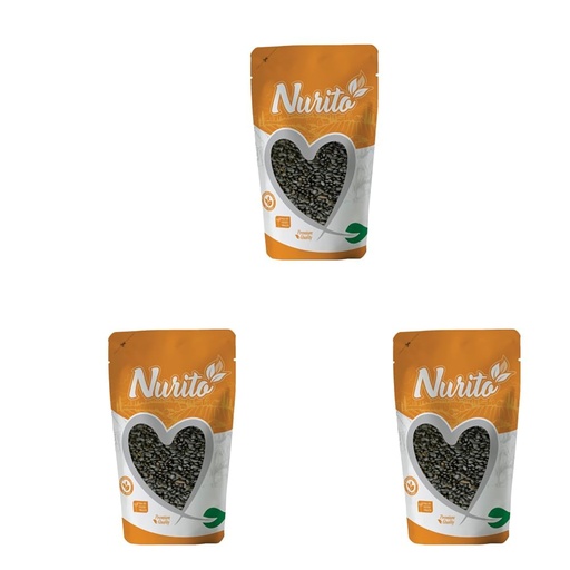 [BRSRYZAOAUNA4YDA] Nurito Dried Fruits Nuts And Seeds (Sabja/Basil Seeds, 250g) (Pack of 3)