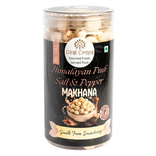 [BRSRY2QDA4BAMHLF] Desi Crops Pink Salt & Pepper Roasted Makhana Fox Nuts, 80 g