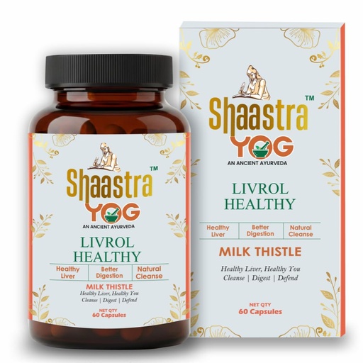 [BRSRYEL2AUMWODL3] Shaastrayog Liver Detox Supplement 500mg | Milk Thistle, | Supports Liver Care | Antioxidant Defense, Metabolism & Immune Function (30 Count, Pack of 1)