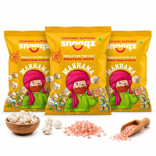 [BRSRYZAOO4MBQFI4] Snaaqz Himalayan Pink Salt Makhana | Guilt-Free, Low Calorie & High Protein | Perfect for Evening Hunger | Roasted Fox Nuts Pack Of 3(30gm Per Pack)