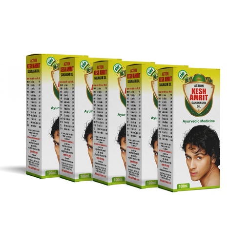[BRSRYFA6PMBAEYDD] I Action Kesh Amrit Ganjnashk Oil I Legacy of Ayurveda I Ayurvedic Medicine I GMP Certified Company I 100 ML (Pack of 5)