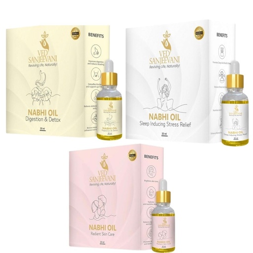 [BRSREAQ3B4CGOGY3] Ved Sanjeevani Wellness Trio – Digestion & Detox, Sleep Inducing, and Radiant Skin Care Oils | Ayurvedic Daily Use Pack of 3