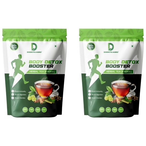 [BRSRACYDDIMQKDIY] Dodkiya Agro Body Detox Drink Booster Tea (Kadha) blends 30+ herbs like Amla, Turmeric, Ashwagandha, Moringa & more for detox, immunity, and digestion. 250gm Pack-2