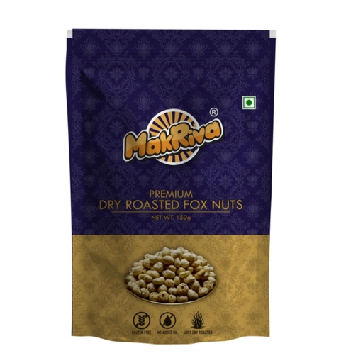 [BRSRGBAECV5R6YDL] MAKRIVA Premium Dry Roasted Foxnuts (ReadytoUse Makhana) 150G Blue Golden |Pack of 1