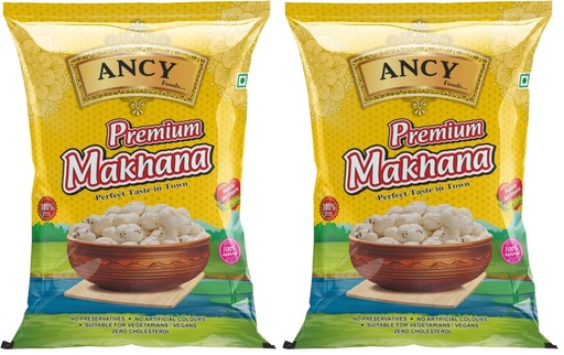 [BRSRYZAOOYIGYCQV] Ancy Makhana 200 Grams Fit for Fasting Crunchy and Gluten-Free Fox Nuts Rich in Protein Ideal for Healthy Snacking Phool Makhana for Roasting & Cooking (Pack of 2)