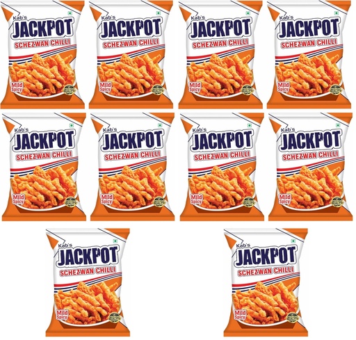 [BRSRYZAOOIDW2FAV] Kab's Jackpot Schezwan Chilli Sticks 80 gm (Pack of 10)