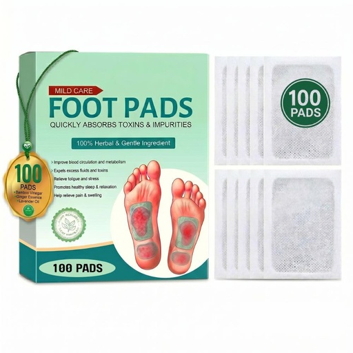 [BRSRYYABCJ7AECT5] 100 Pads Foot Patch | OLAMLY Herbal Detox Pads For Weight Loss | Natural Ingredients Patches For Sleep Stress & Pain Relief, Toxin Removal | Detoxification For Men And Women