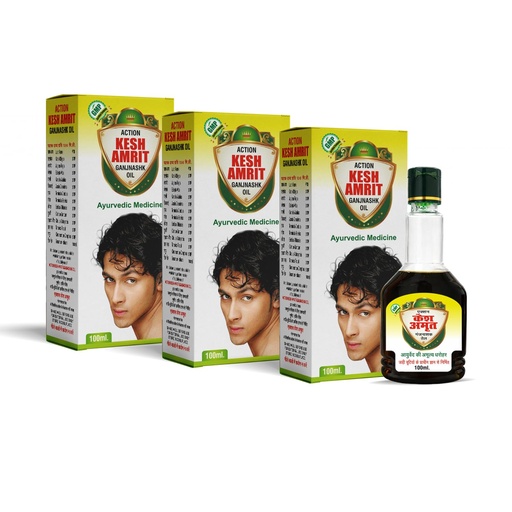 [BRSRYFA6AF7QEF3U] I Action Kesh Amrit Ganjnashk Oil I Legacy of Ayurveda I Ayurvedic Medicine I GMP Certified Company I 100 ML (Pack of 3)