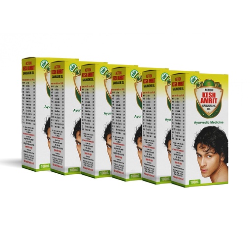[BRSRYFA6OECQA3LX] I Action Kesh Amrit Ganjnashk Oil I Legacy of Ayurveda I Ayurvedic Medicine I GMP Certified Company I 100 ML (Pack of 6)