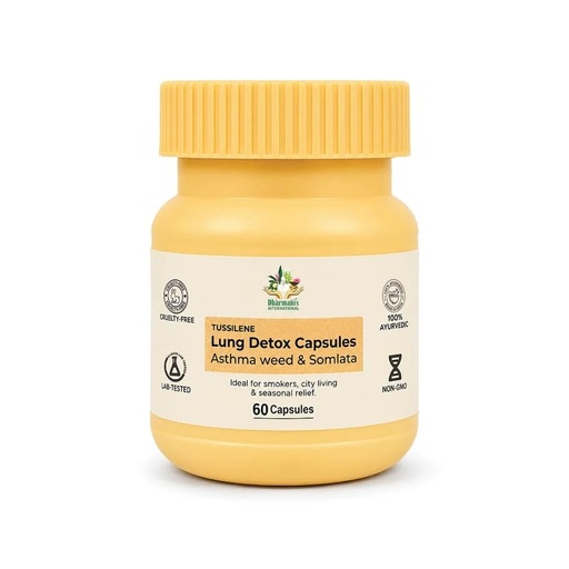 [BRSRY2Y3BMJQ2FLA] Dharmani's International Tussilene Lung Detox Capsules, 60 Capsules | 100% Ayurvedic, Respiratory Support Blend | Congestion Relief, Seasonal Comfort, Pollution Defense
