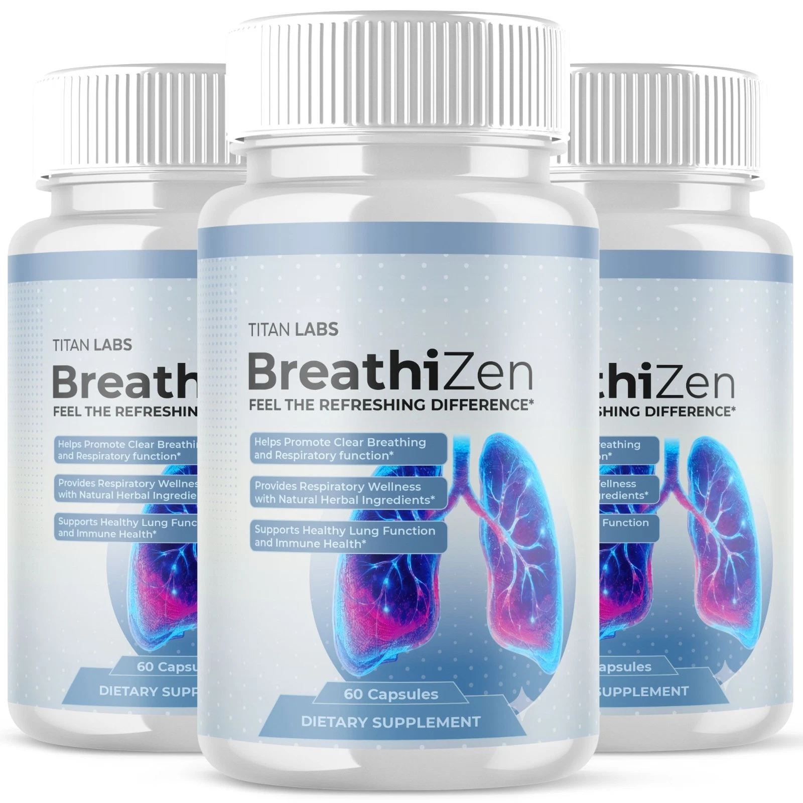 [6317986D] (3 Pack) BreathiZen Pills Advanced lungs Health Support Breathi Zen 180 Capsules