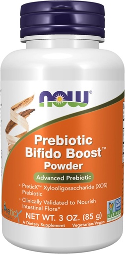 [BRSWGEA3CUDWAAL3] NOW Foods Supplements, Prebiotic Bifido Boost with PreticX™ Xylooligosaccharide (XOS) Prebiotic, Powder, 3-Ounce