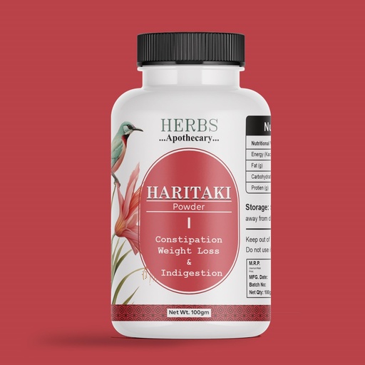 [BRSRAGLYCUIW2YA3] HERBS APOTHECARY – Haritaki Powder 100% Natural,Internal Cleanser and Detoxifier-100gm