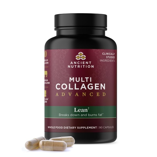 [BRSROFIEAQPWO2TZ] Ancient Nutrition Multi Collagen Advanced Lean with Probiotics, Hydrolyzed Collagen Peptides Supports Healthy Weight Loss and Fat Loss, 90 Count