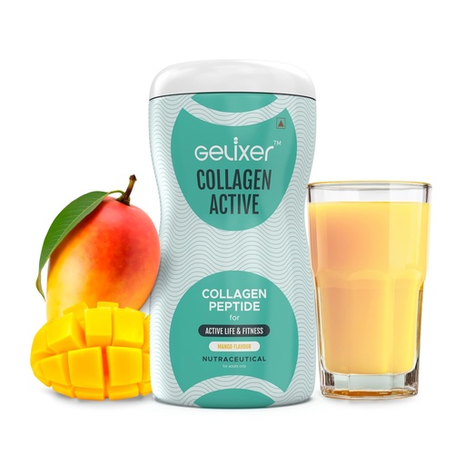 [BRSROEIZPJYQ2E3K] Active (Mango Flavour) Collagen Powder 250g, Japanese Marine Collagen Peptide with Whey Protein, Rich in Protein for Active Lifestyle, Fitness & Glow