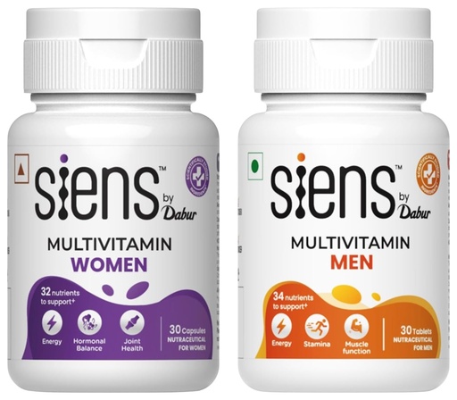 [BRSRAA3RCAHGEC3Z] Siens By Dabur Daily Vitamins Women + Men 30 Caps Combo, 2 Pieces
