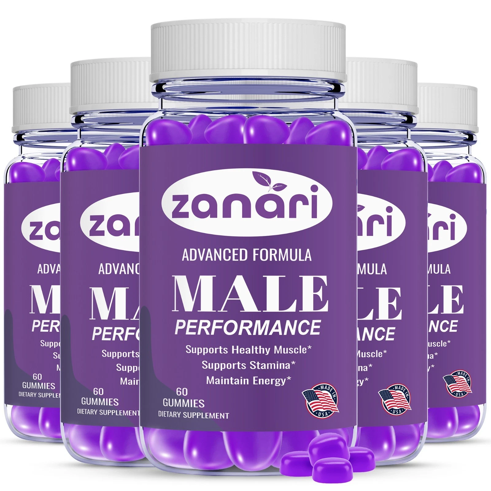 [DAA21B39] (5 Pack) Zanari Gummies - Premium Male Health Support, Formulated for Men