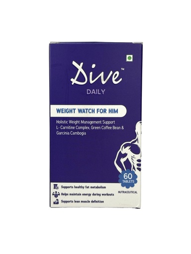 [BRSRYZAEBF7BQA37] Dive Daily Weight Watch for Him | Men's Weight Management Supplement | Garcinia Cambogia, L-Carnitine, CLA, Green Coffee Bean & Caffeine | Supports Fat Metabolism, Workout Energy & Lean Muscle Definition | 60 Tablets