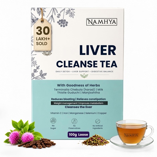 [BRSWYGQYCEMWKAI4] Namhya Liver Cleanse Herbal Tea | Fatty Liver Detox | 100gm Loose Tea