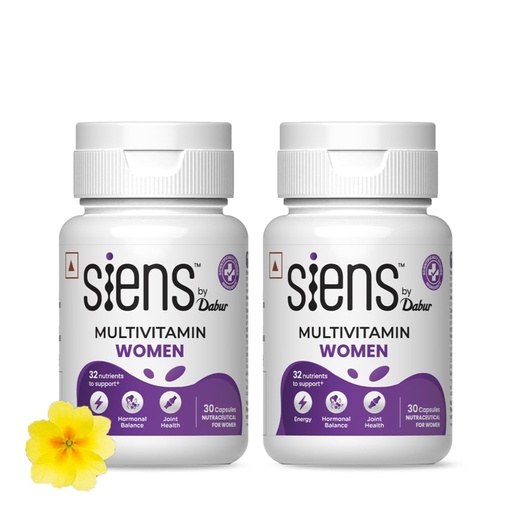 [BRSREBQTAQCQM2TK] Siens By Dabur Multivitamin for Women-30 capsules | 32 nutrients to support Overall Health, Energy, Hormonal balance & Joint Health, 1 count (Pack of 2)