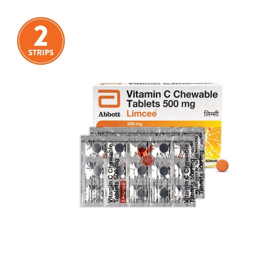 [BRSRGAIOAR7GYAD4] Limcee Chewable Natural Vitamin C Chewable Tablets 500mg || Tangy Orange Flavour || Boost Immunity || Supports Energy || Antioxidant || Skin Care || Men and Women -15 Tabs (Pack of 2)