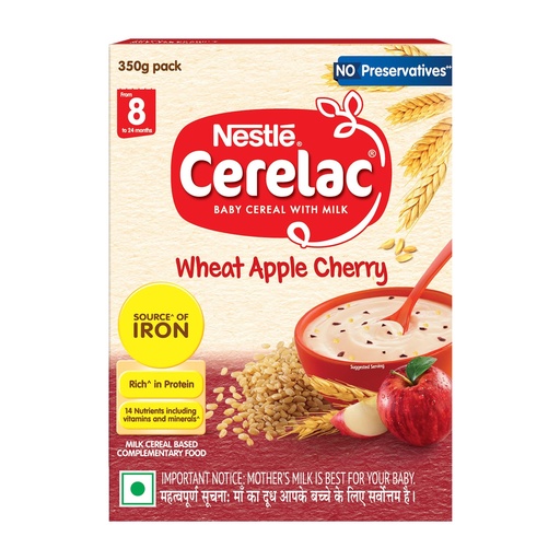 [BRSRAYIBB4BWKEQZ] CERELAC Baby Food Cereal | No Preservatives | Wheat Rice Mixed Fruit for 10 to 24 Months Baby | Source of Iron & Protein for Babies | Instant Cereal | 300g - (Pack of 2)