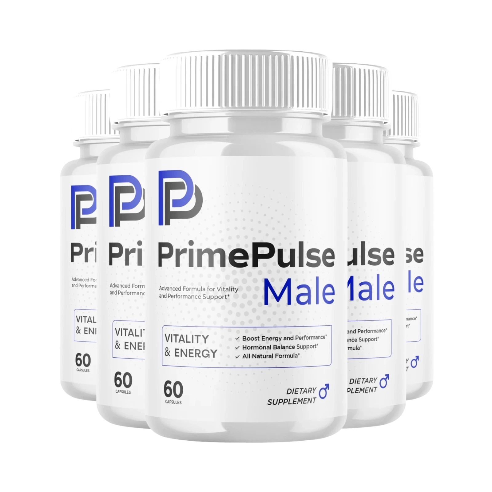 [290B85C4] 5-Pack Prime Pulse Capsules - PrimePulse Vitality & Energy Support -300 Capsules