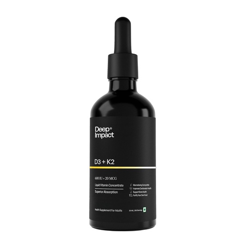 [BRSRGBT4O4MB4AYZ] Deep Impact Vitamin D3 K2 Liquid Drops 3000 IU/1 ml Vegan, 30 ml