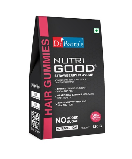 [BRSRECT4A4DRUYDP] Dr Batra’s Nutrigood Hair Growth Gummies with Biotin – Supports Strong, Thick & Healthy Hair – Vegetarian Multivitamin Hair Supplement for Men & Women – 30 Gummies Pack