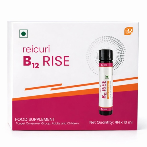[BRSRYYAFCR4GOET7] reicuri B12 Rise,Vitamin B12 Liquid Supplement - 40 Day Supply (4x10ml Vials) - High Absorption Vitamin B12 for Energy, Immunity & Brain Function - 1ml Daily Dose for Adults & Kids - Vegan Friendly