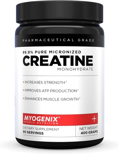 [BRSWIFYIAAIBWCTE] Myogenix Creatine Monohydrate – Pure Creatine Powder for Strength ' Endurance – Apoya la producción ATP " Muscled Strength – No Additives – Unflavored (80 Servings)