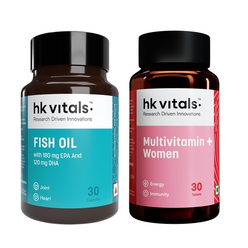 [BRSRA2T7CQPRAG34] hk vitals Multivitamin Plus Women, 30 Tablets + Fish Oil, 30 Capsules