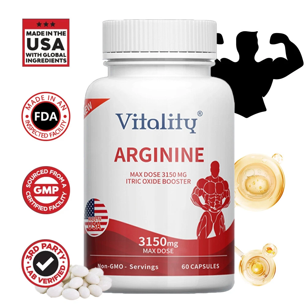 [8F94C209] Nitric Oxide L-Arginine 3150mg Pre-Workout + Testosterone Booster