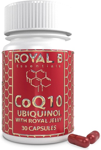 [BRSWYZ35BMGQIYI3] Ultra-Premium Co-Enzyme Q10 with Royal Jelly, Ubiquinol CoQ10 Capsules for Heart Health and Immune Defense, All-Natural CoQ10 Supplement Made by Bees, 3,000 mg, 30 Veggie Capsules