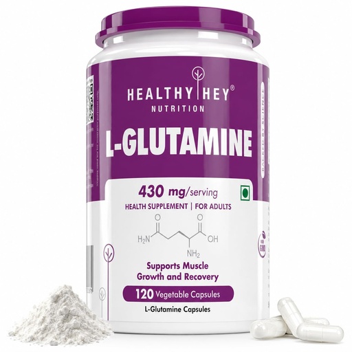 [BRSWYYAEBAGQ4H36] HealthyHey L Glutamine Capsules High Strength-120 Capsules