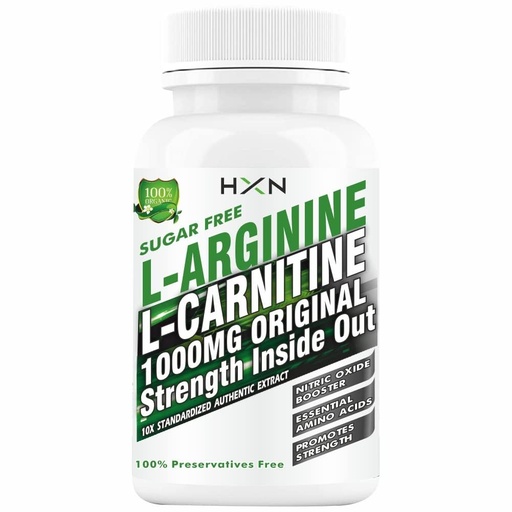 [BRSRO2YNCAHAGCDK] HXN L arginine 1000mg as Nitric Oxide Supplement Enriching L carnitine and L Citrulline To Support Pre Workout, Amino Energy, Muscle Growth, And Recovery -60 (Sugar Free, Gluten free)